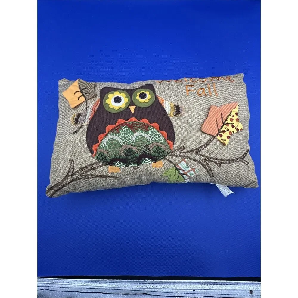 Retro Owl Pillow Embroidered‎ 